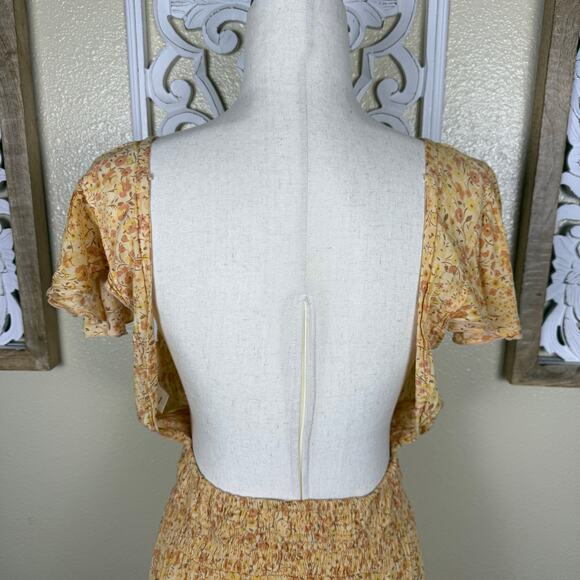 Tiare Hawaii | New Moon Maxi Dress Lovespell Creme Yellow Floral Small - Picture 7 of 10